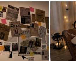 Décor sur le thème enquête policière avis de recherche