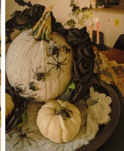 Citrouilles décorées d'araignées pour Halloween